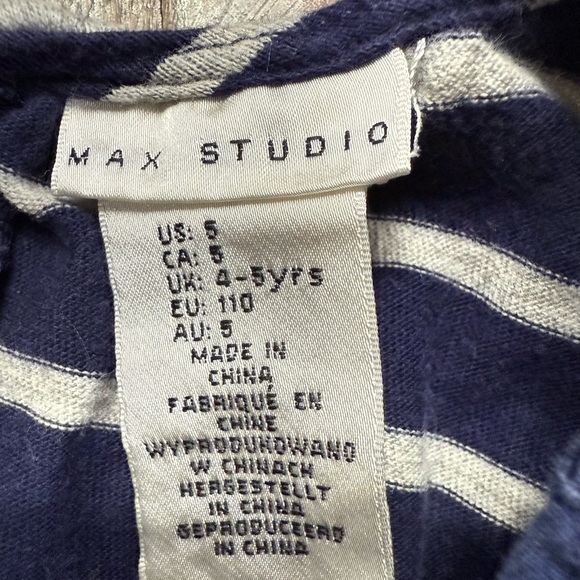Max Studio Girls Dress in Navy and White Stripes. EUC - Picture 3 of 3